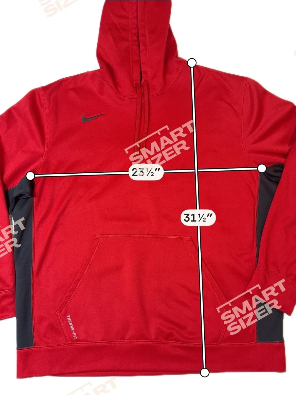Nike KO 2.0 Men's Therma Fit Sweatshirt Hoodie 621940-656 Red Gray XXL
